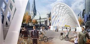 Kanva architecture installera un couloir gonflable sur le chantier de la rue Sainte-Catherine